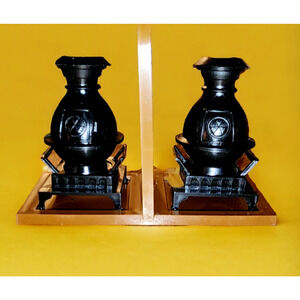 Vintage "Bless This House" Plastic Salt & Pepper Shakers Set JSNY Hong Kong